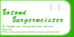 botond burgermeister business card